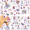 Little Princess Sofia Jigsaw Puzzle Stickers - 8 Sheets, Cartoon Character, Self-Adhesive, Waterproof.