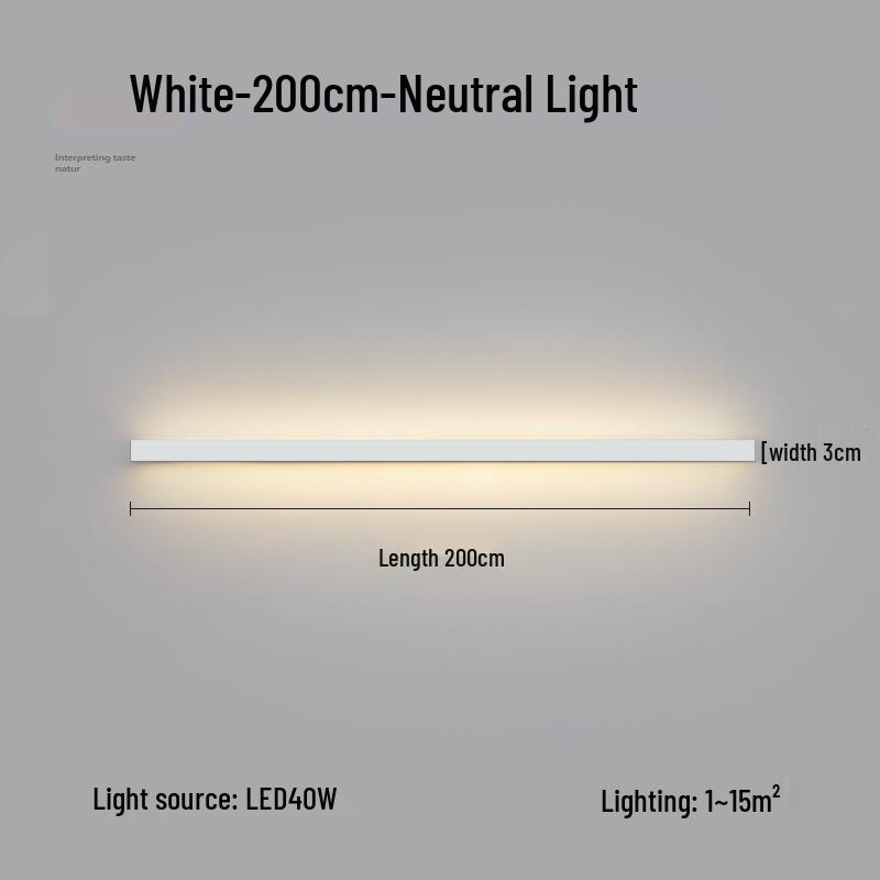 Minimalist Modern Long Strip Wall Lamp for Bedroom, Living Room, or Sofa Side