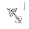 ASTM F136 G23 Titanium Flower Threadless Earring Piercing Petals Leaf Heart Butterfly Pin Daith Conch Push in Labret Stud