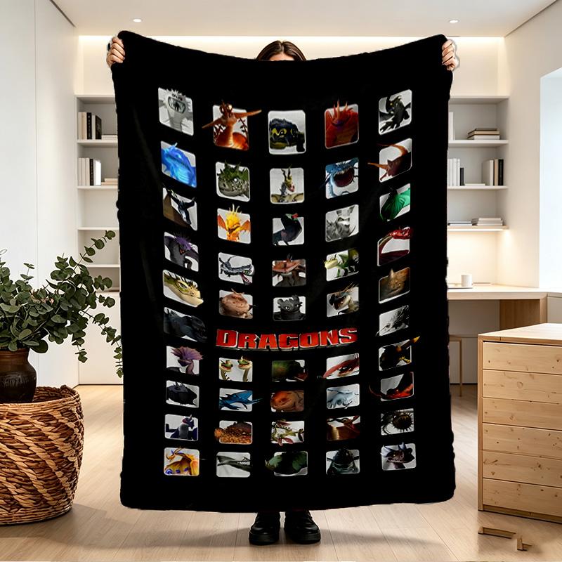 How to Train Your Dragon Print Blanket - Soft & Comfortable, for Bedroom, Travel, Sofa, Home Decoration - Birthday Christmas Gift for Friend