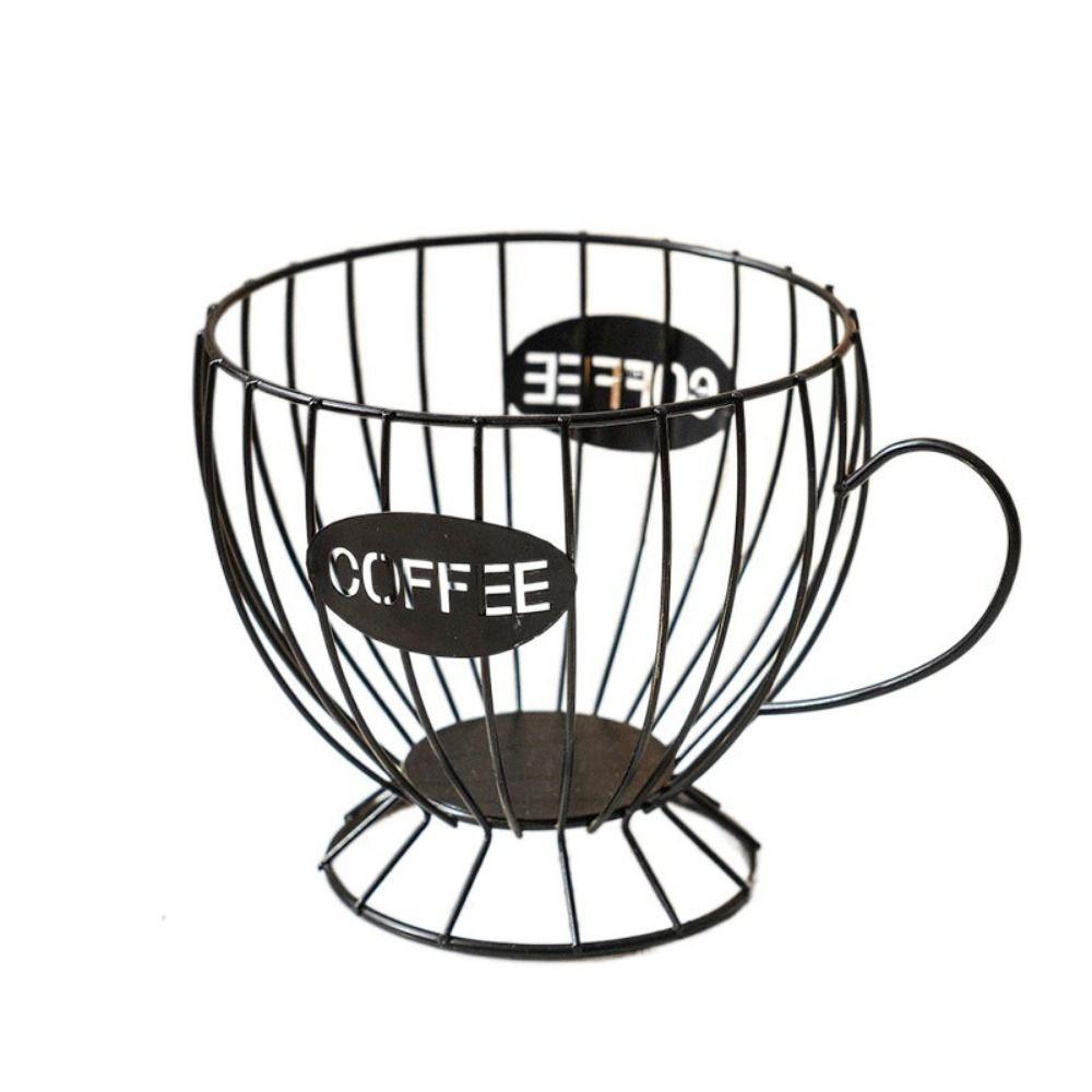 Metal Wire Coffee Capsule Holder Large Capacity Fruit Snack Storage Rack K Cup Organizer  Bar