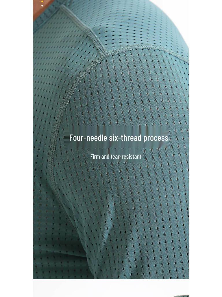 Herren Schnelltrocknendes Eisseiden-Sport-T-Shirt - Atmungsaktiv, Schweißableitend, Kurzarm-Rundhals.