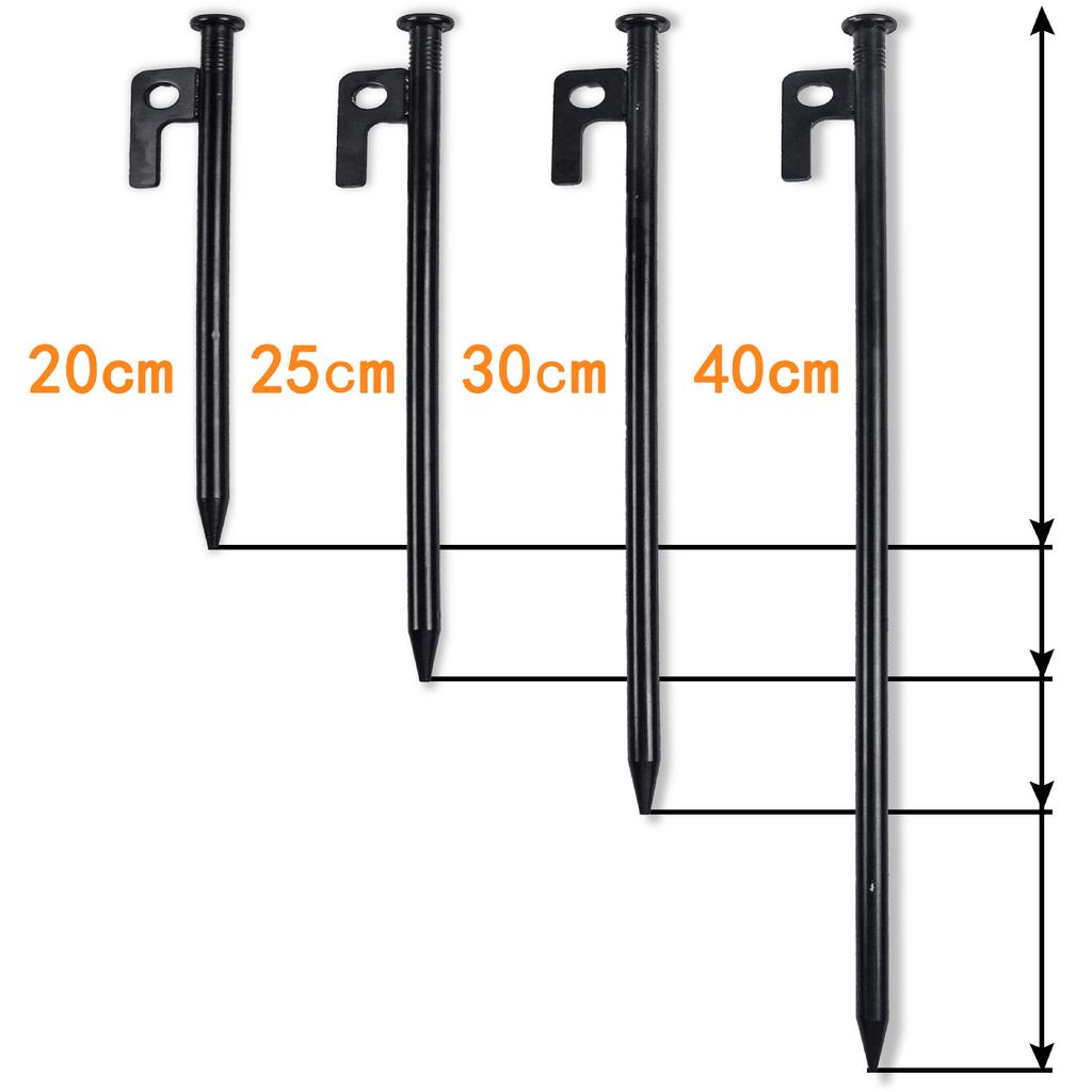 Extra Long Steel Tent Stakes, Heavy-Duty Camping Ground Pegs for Awning/Tent/Beach, Outdoor Camping Accessories Secure Ground Anchors