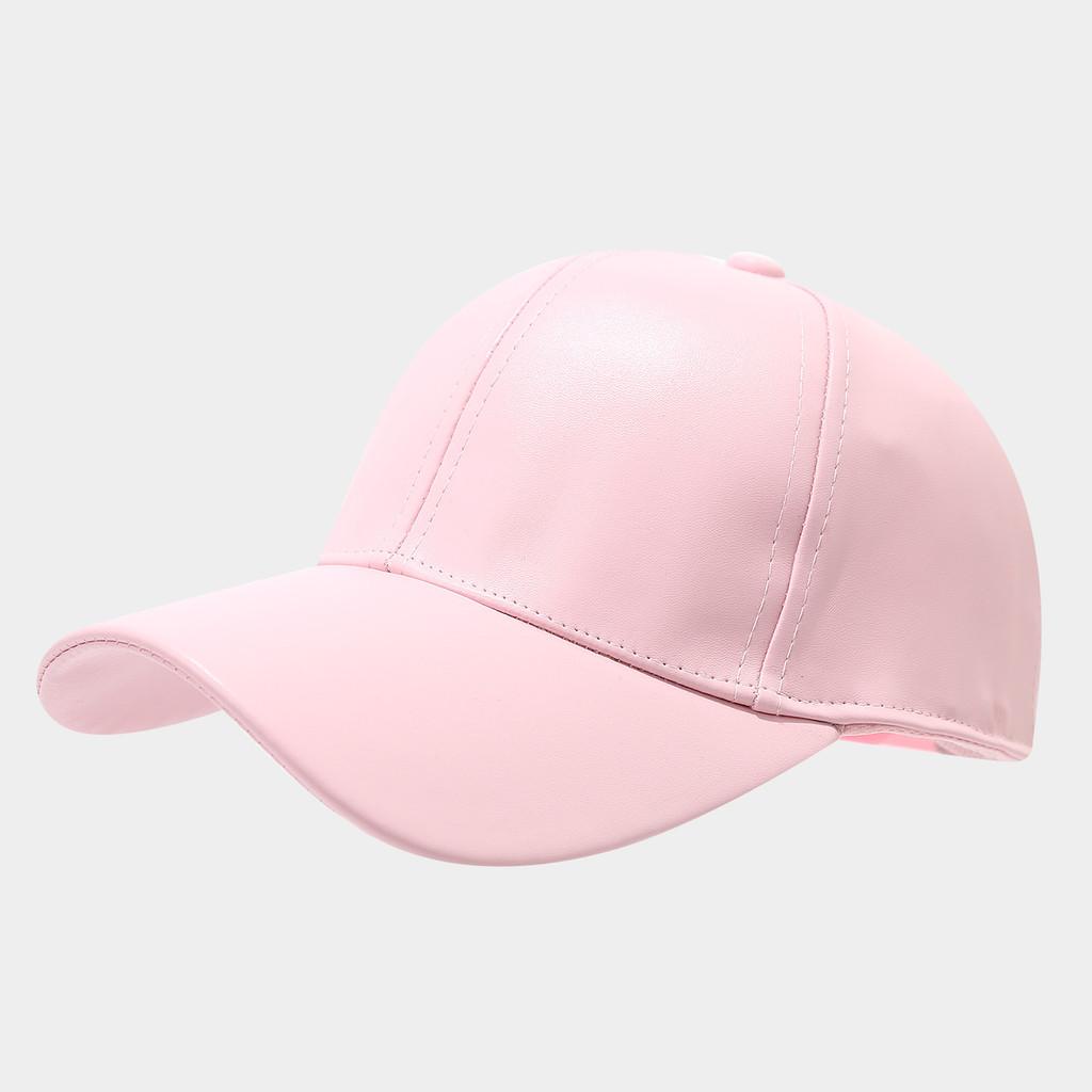 Classic Pu Fabric Baseball Cap With Adjustable Strap And Sun Block For Middleaged Adults