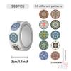 500Pcs/Roll Retro Flower Pattern Art Kids Rewards Stickers - DIY Scrapbooks Album Decor Sealing Label Decals