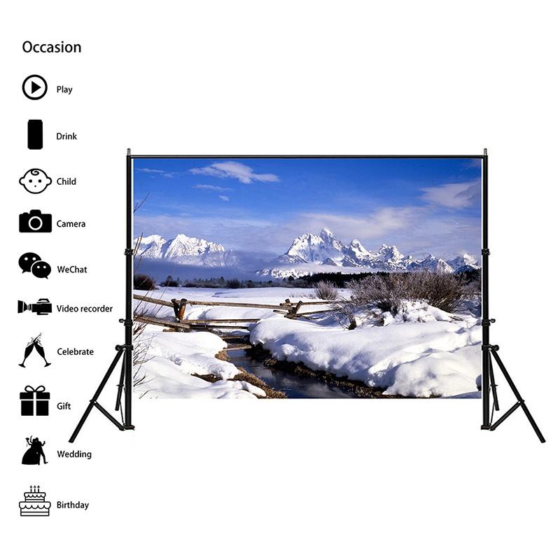 Winter Nature Landscape Photography Background Snow Mountain Forest Studio Photo Backdrops Christmas Theme Living Room Wall Hanging Tapestry Decor