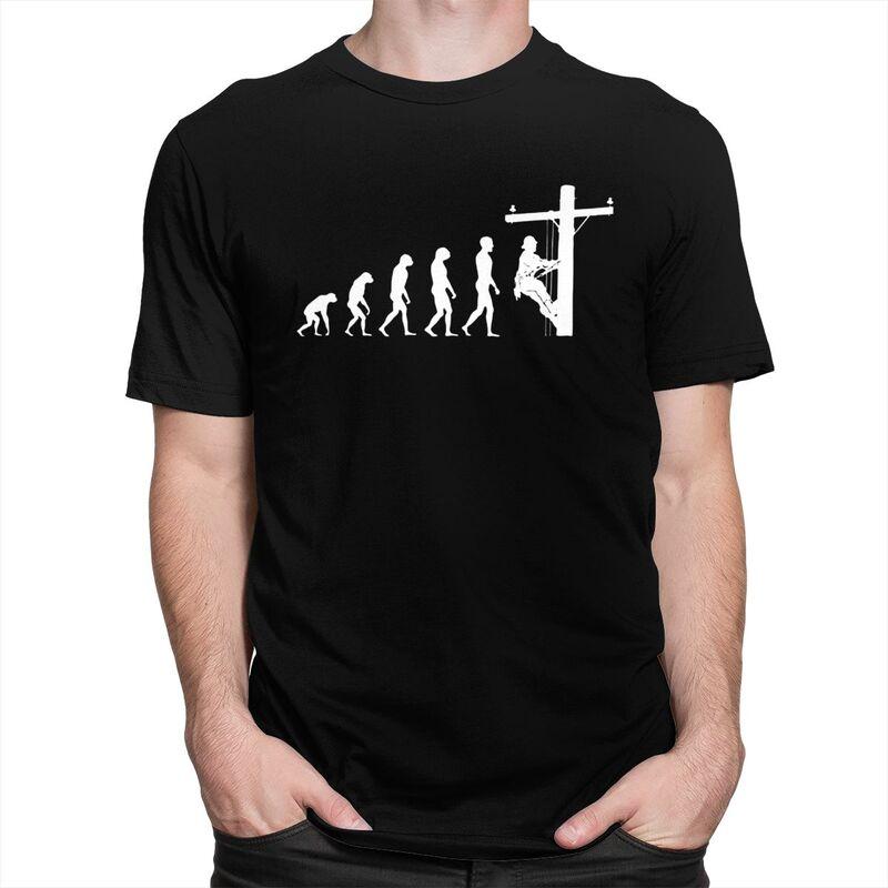 Individuelles Lineman Evolution T-Shirt Herren Kurzarm Re Baumwolle T-Shirt Freizeit Elektriker Elektroingenieur Geschenk T-Shirts
