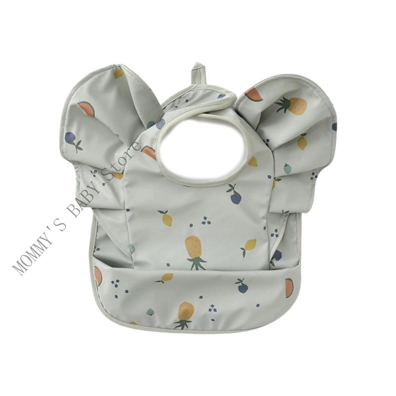 H3CD Wipeable Burp Cloth Portable Foldable Adjustable Baby Bib for Newborns Infants