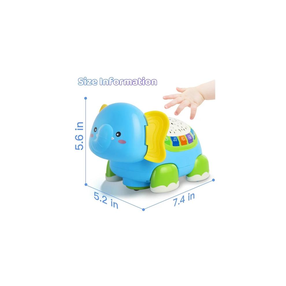 Baby Toys for 6-12 Months Elephant Crawling Toys with Music Light Tummy Time Toys