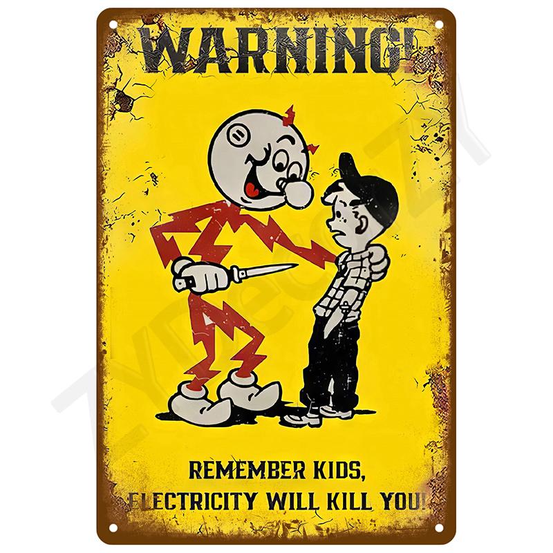 Retro Wall Art Mural Outdoor House Bathroom Home Room Decorations Decor Vintage Metal Signs Plates Tin Sign Posters Man Cave Bar