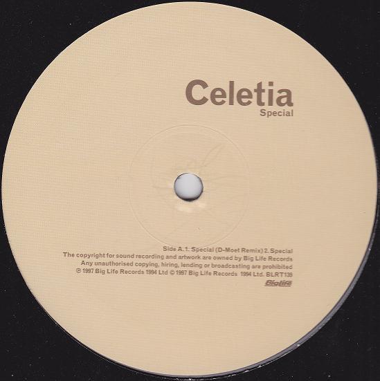 

12inch Record CELETIA - Special BLRT139 Big Life 1997 UK Dance & Electronica Used
