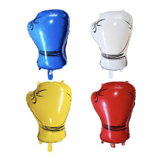 10 Pcs Boxing Gloves Balloons Inflatable Aluminum Foil Boxing Glove Balloons Sports Theme Party Decor for Birthday Wrestling Events