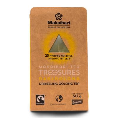 Makaibari Tea Treasures Darjoolong Tea Bags| USDA Certified Organic Darjeeling Tea | 100% Natural Detox Tea | Oolong Tea Loose Leaf |25 Pcs