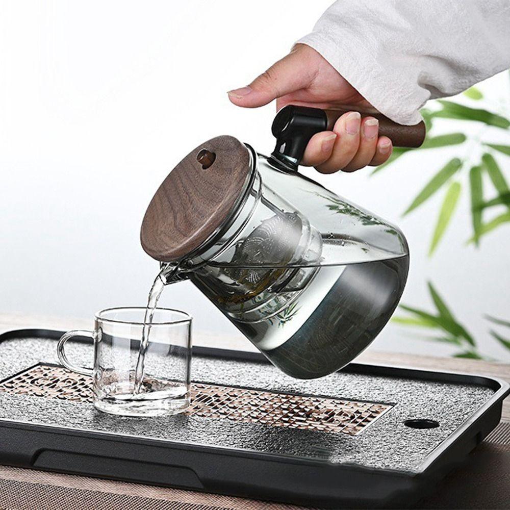 750ml Tea Pot with Infusers Heat Resistant One-button Filtering Teapot  Drinkware