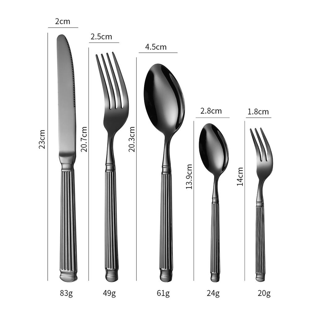 5PCS Stainless Steel Knife, Fork, Spoon Heavy-duty Western Steak Tableware Set