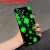 2DFlat Samsung Phone Case Glowing Shamrock Leaf Pattern Phone Case Applicable To Galaxy S22 S23 S24 S25ULTRA S26 A12 A13 A14 A15 A16