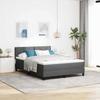 Boxspring bed with headboard Dark Grey 140 x 200 cm Fabric