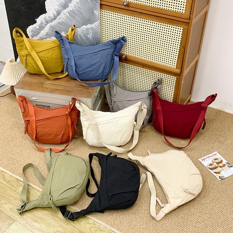 One-shoulder Cloth Bag Versatile Dumpling Bag Women's Japanese Simple Large-capacity Messenger Bag Women's New Student Small Cross Bag