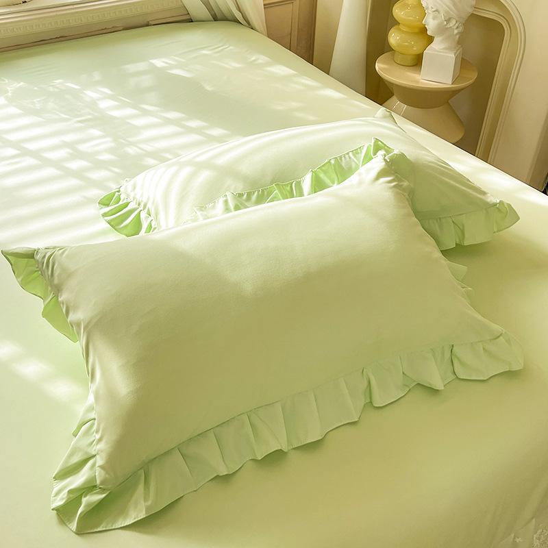 Romantic Lace Decorative Bed Sheet Set 4 Piece With Duvet Cover And PillowCases For Twin And Full Size Bedding