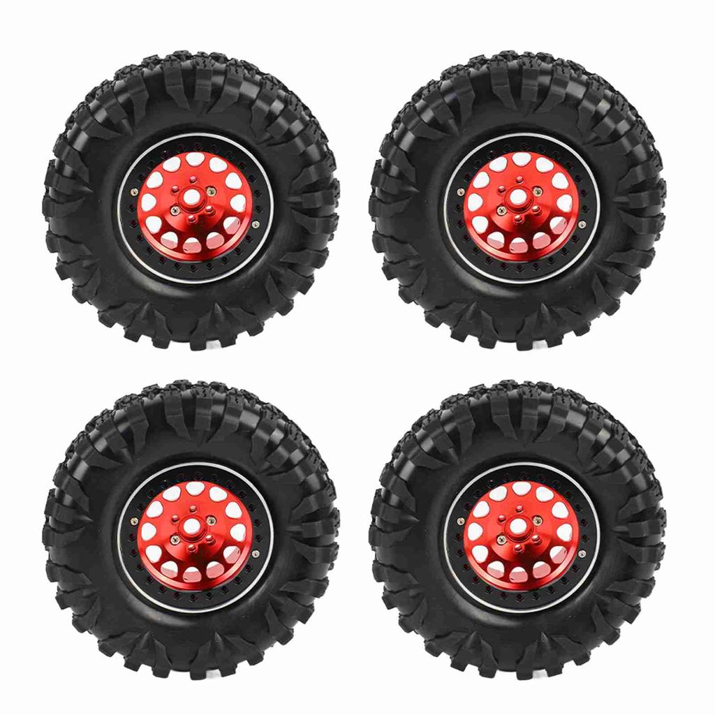 4pcs RC Crawler Rubber Tire Metal Wheel Hub Accessory Fit for 1 10 RC Car 2.2 Inch