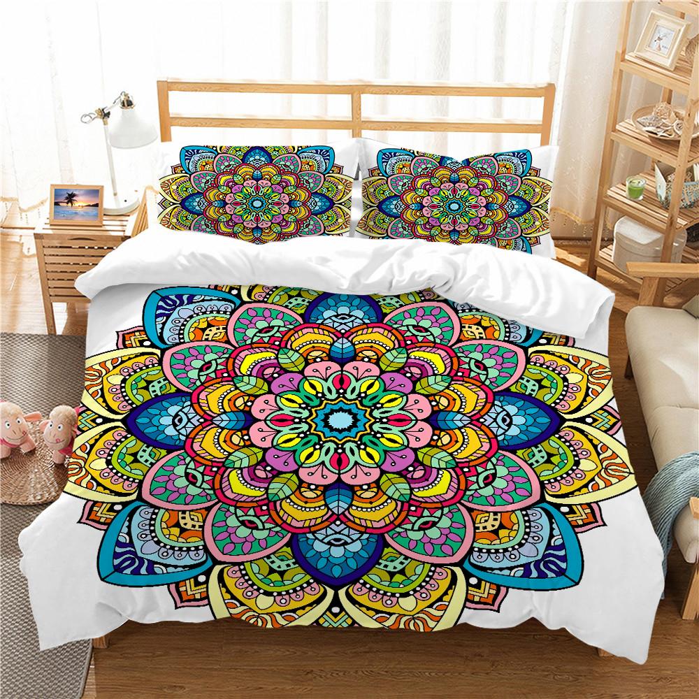 Set de lenjerie de pat boemă pentru casă Husă de pilota Husă de pernă Set de lenjerie de pat pentru dormitor UE de dimensiune întreagă Pat simplu/dublu Decor pentru casă