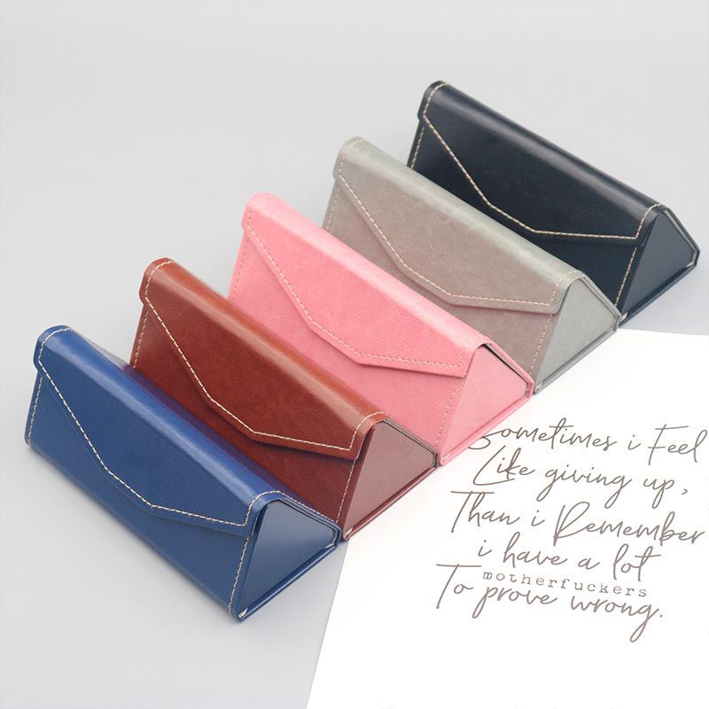 Fashionable Folding Triangle Glasses Case - Portable Sunglasses Storage for Men and Women, High-End Feel with Custom Logo Option