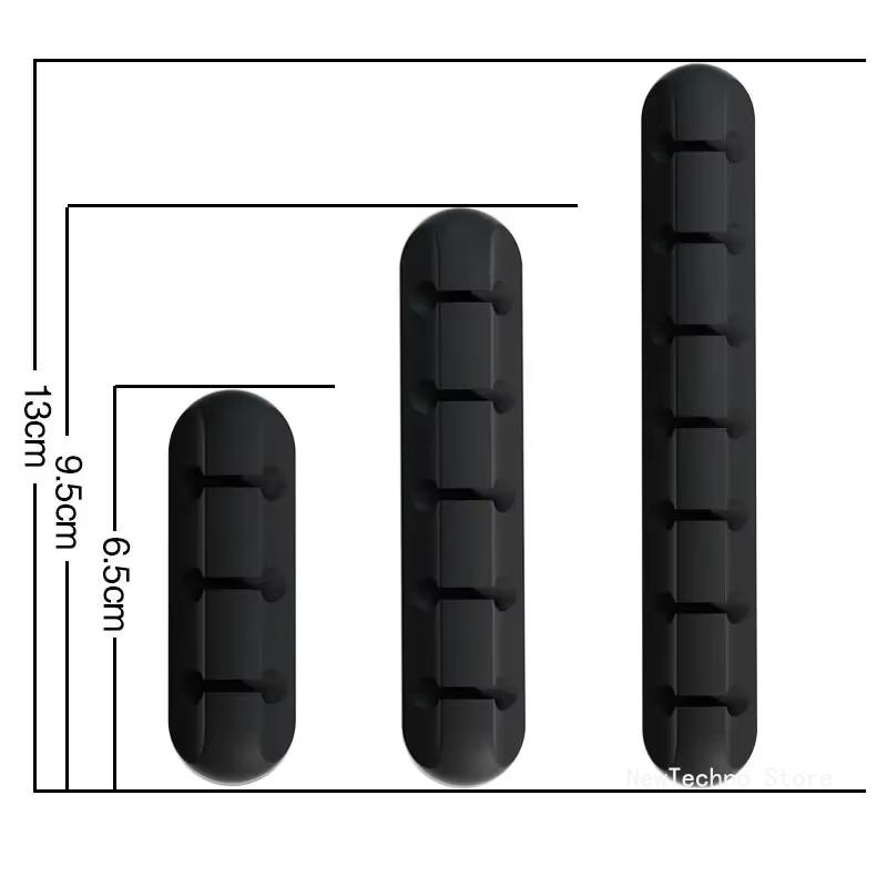 Organiseur de câbles en silicone, enrouleur de câbles USB, organiseur de bureau, clips de rangement, support de câbles pour souris, casque, fil