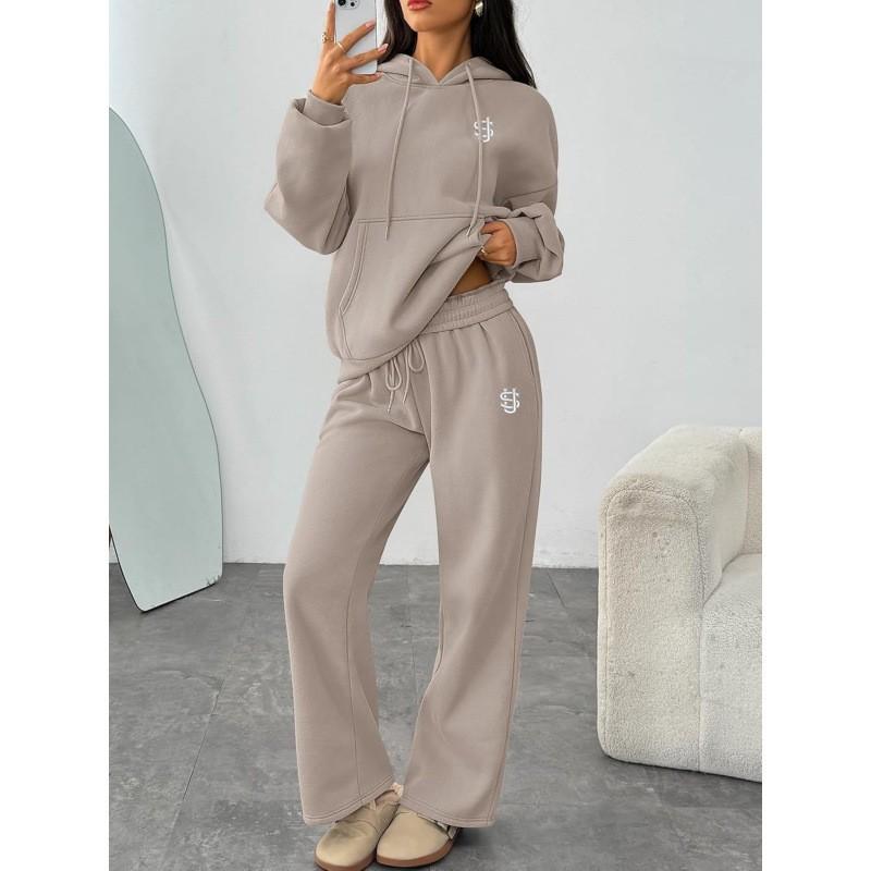 Womens Winter Hooded Sweatshirt Wide Leg