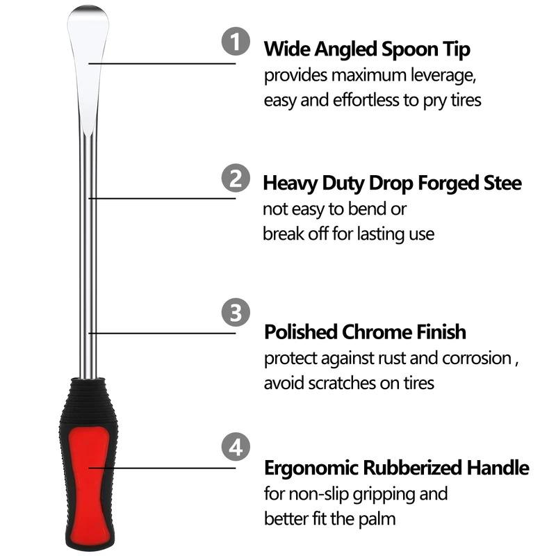 Chave de Pneu Antiderrapante Ferramenta de Reparo de Pneu 14,5 polegadas Chaves Alavanca com Cabo para Ferramenta de Manutenção de Pneu de Bicicleta de Motocicleta