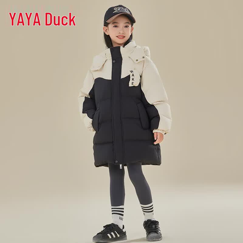 Duck Duck Girls' Patchwork Hooded Down Jacket