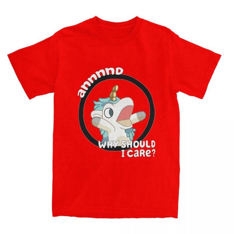 Funny Blueys Unicorse Why Should I Care T Shirt Beach Casual T Shirts Cotton Novelty Tee Shirt For Couple Short Sleeves Top Tees