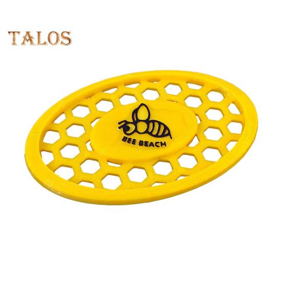 

Дружественный пчелам остров насекомых, плавающая платформа для спасения насекомых с цветочным узором и сотовым узором, плавающая станция для питья пчел жёлтый