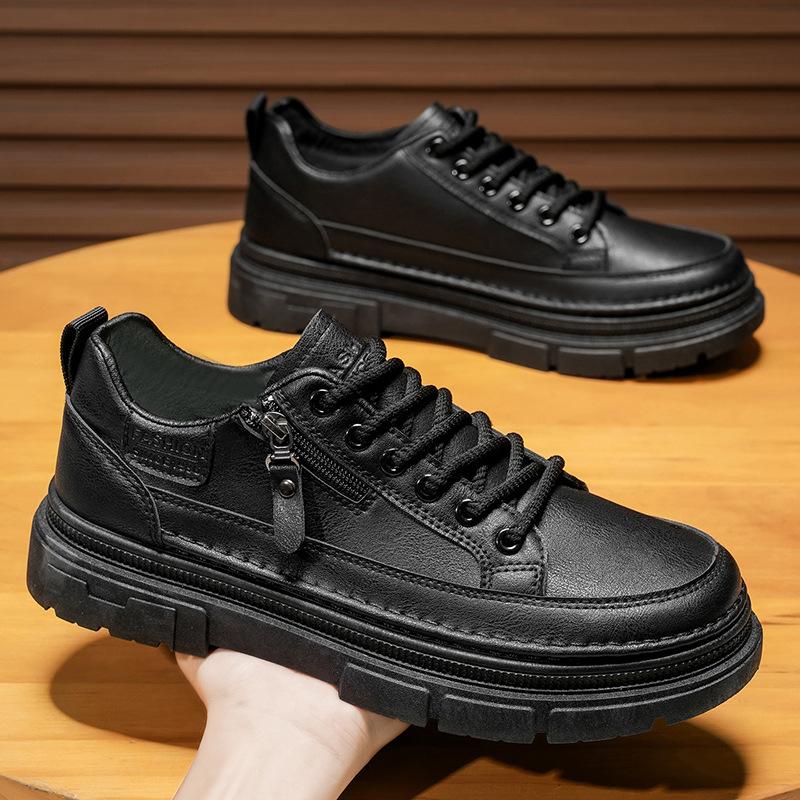 Autumn men's shoes new breathable waterproof non-slip chef shoes men's trend versatile casual leather shoes short boots tooling shoes