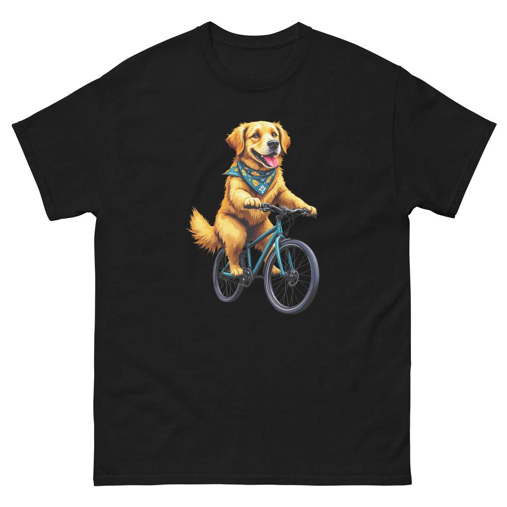 Biking Golden Retriever Dog Bike Cycling T-Shirt