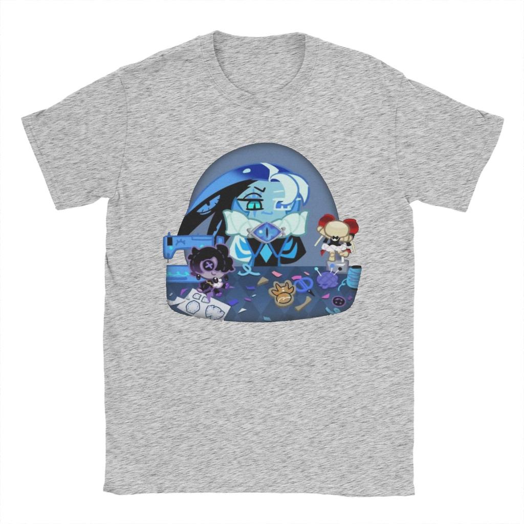 Printed Shroomie Shadow Milk Cookie T-Shirt Men Cotton Short Sleeve Cookie Run Kingdom Crewneck Summer Tops Shirts