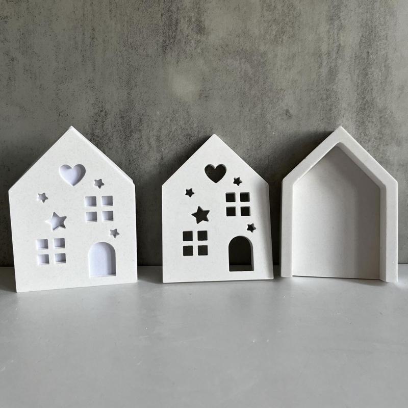 Desktop-Ornamentform Flexible Silikonform für 3D-Hausfigur Tischdekoration Schmuckherstellungsmaterialien