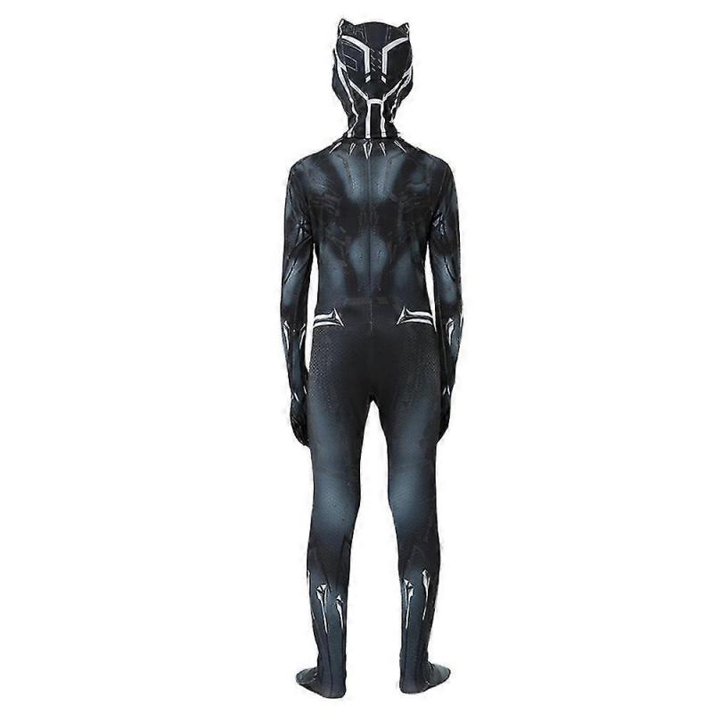 Black Panther Cosplay Performance Jumpsuit Halloween Fancy Dress Superhero Costume For Kids Boys Men E