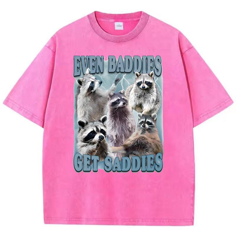 

Hip Hop T Shirt Vintage Washed Cotton T-Shirt Bear Animals Graphic Tee Casual Streetwear for Spring Summer Fall S