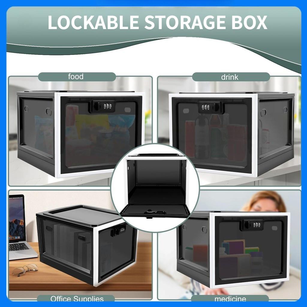 3.6 Gallon Capacity Lockable Storage Bin with Combination Lock Household Lockable Storage Box Portable Locking Box