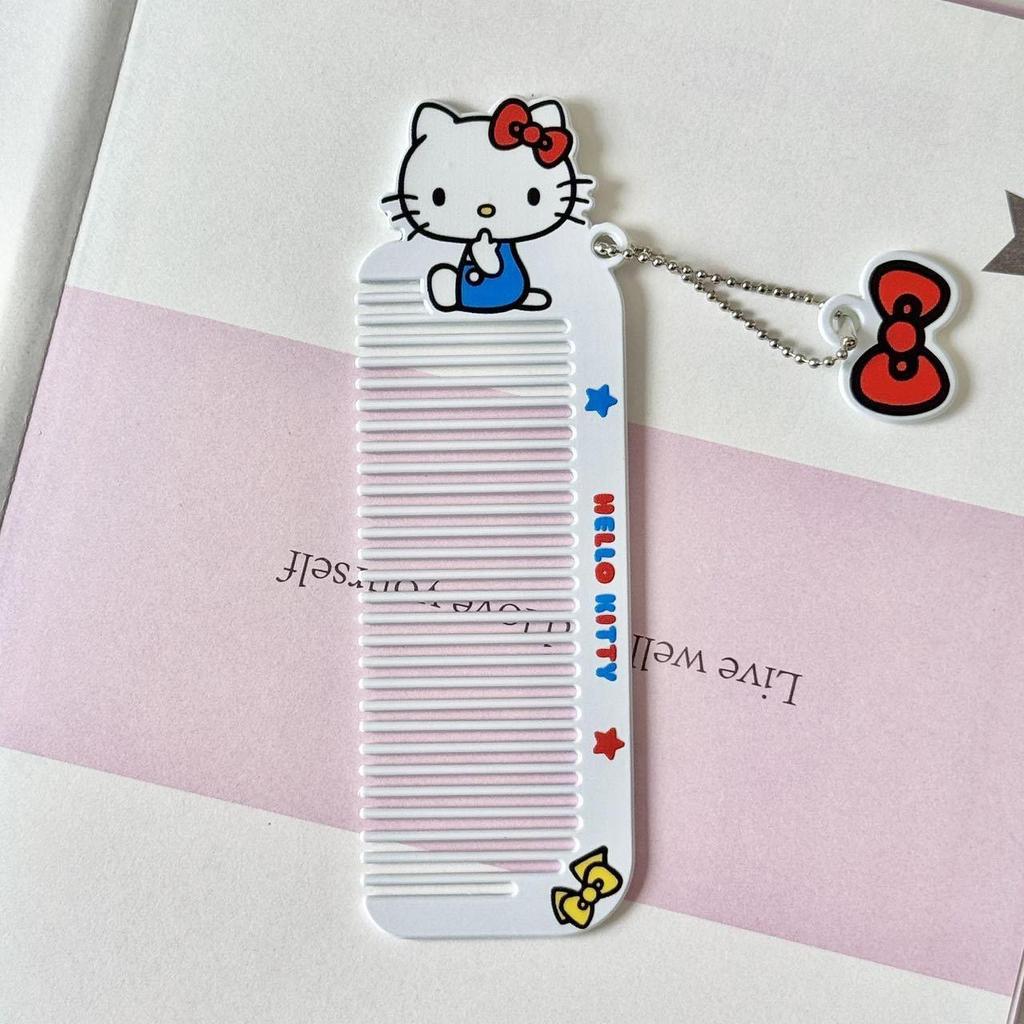 Hello Kitty Cute Cartoon Metal Hair Comb for Girls - Portable Wide-Tooth and Fine-Tooth Design