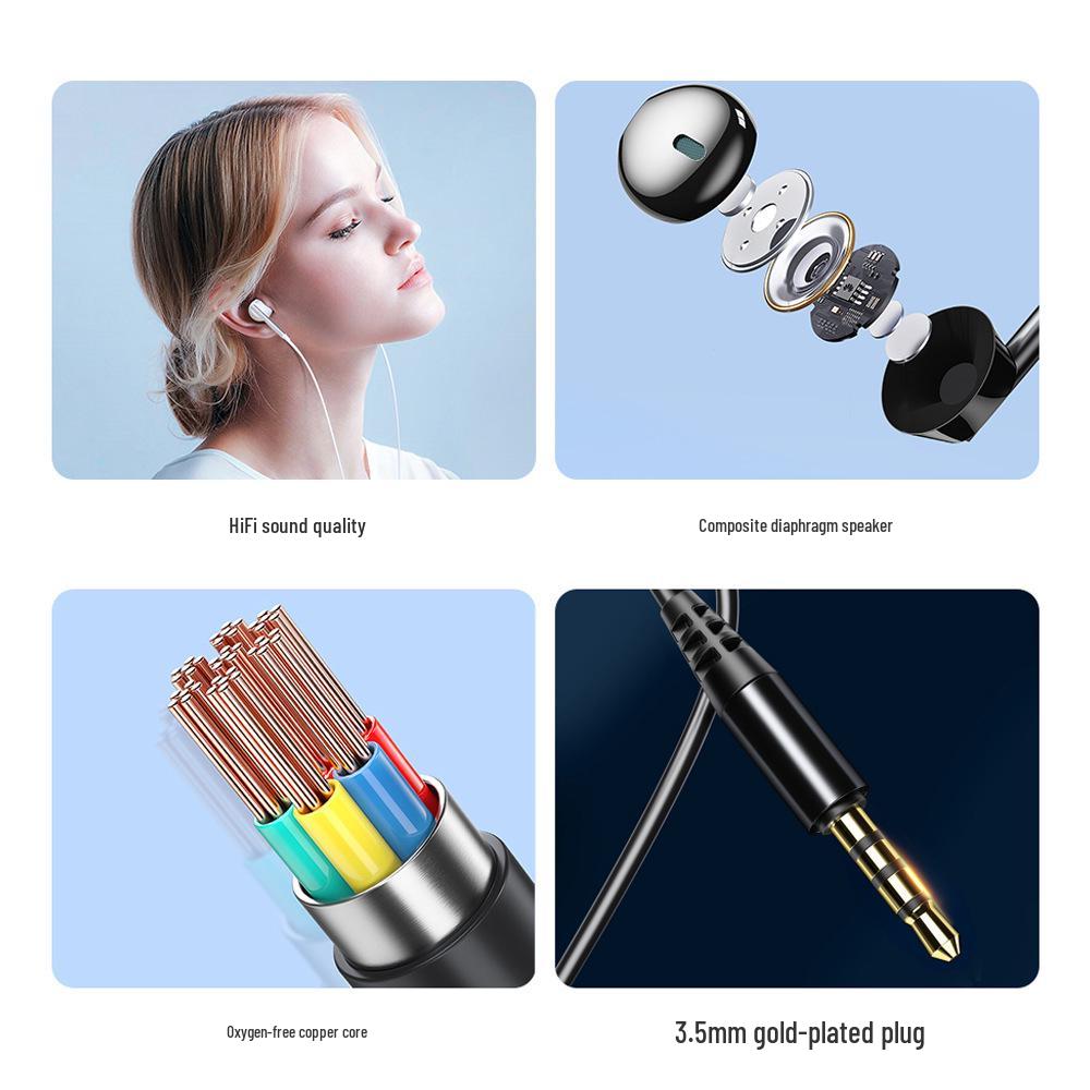 In-Ear Gaming Headset with 3.5mm Jack for Apple and Android, Wired Sports Earbuds