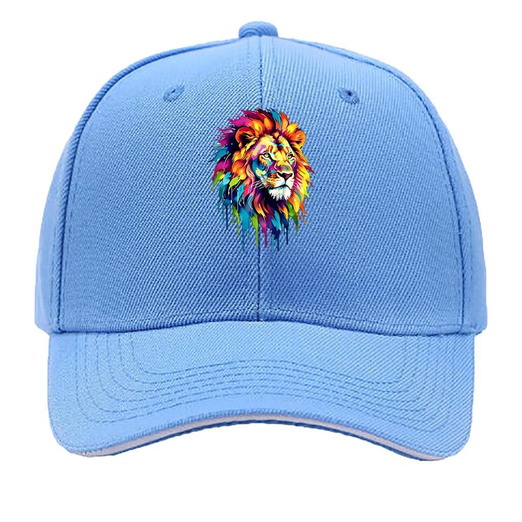 One Lion Design Cap Trendy Caps for Unisex Casual WomenS Hats Comfortable And Airy Curved Brim Sty Sandwich Baseball Cap