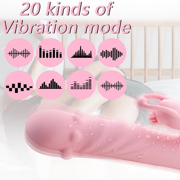 Vibrator with Tongue Licking 20+20 Speed Vaginal Massager Clitoral Licking Stimulation Dildo Sex Toy Female