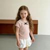 Sommer 2025 im koreanischen Stil Spitzenbesetztes T-Shirt & Bloomers Set für Kleinkinder