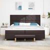 Box Spring Bed with Mattress Dark Brown 200 x 200 cm Fabric