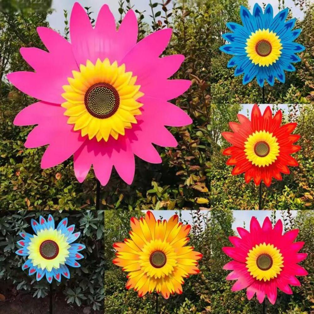 Multistyles Rotating Sunflower PVC Garden Yard Wind Spinner  Outdoor Party Picnic Decor