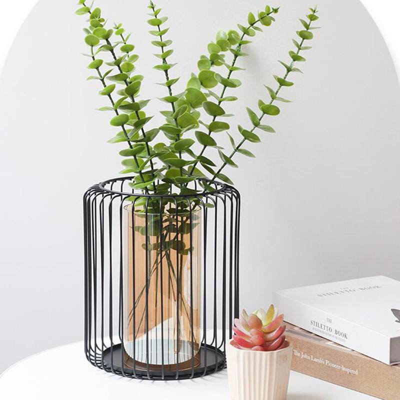 Nordic Stye Hollow Candle Holder Wrought Iron Art Candlestick Vintage Lanterns Bird Cage Geometric Shapes Table Candlestick