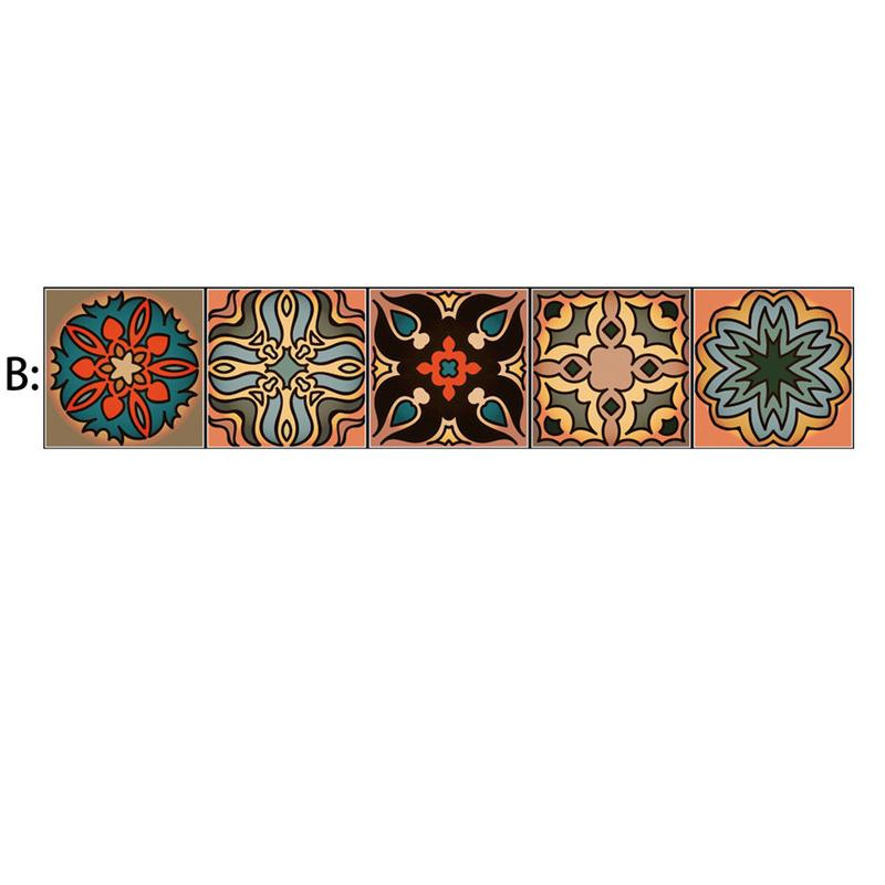 Moroccan Style Peel & Stick Self-adhesive Wall Tiles Vintage Colorful Waterproof Decals for Kitchen Bathroom Living Room Decor DIY Home Stickers