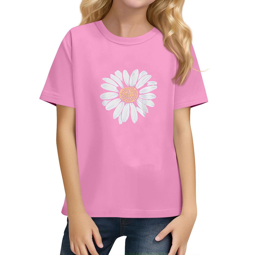 Children's Daily Casual Short-sleeved Color Tops T-shirt