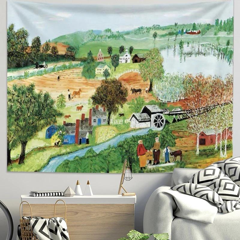 Fresh Pastoral Style Decorative Tapestry Bedroom Living Room Tapestry Home Wall Decoration Tapestry